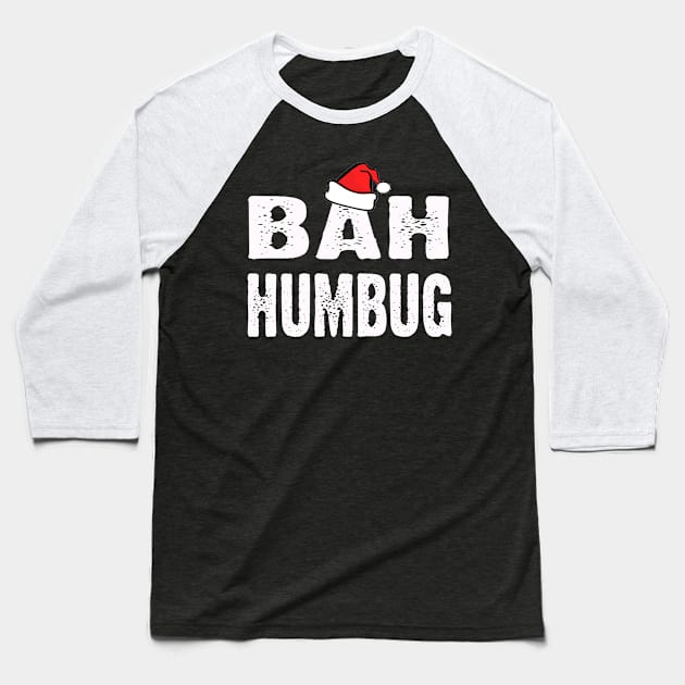 Bah Humbug Cheap Ugly Christmas Xmas Sweater Baseball T-Shirt by CoolApparelShop